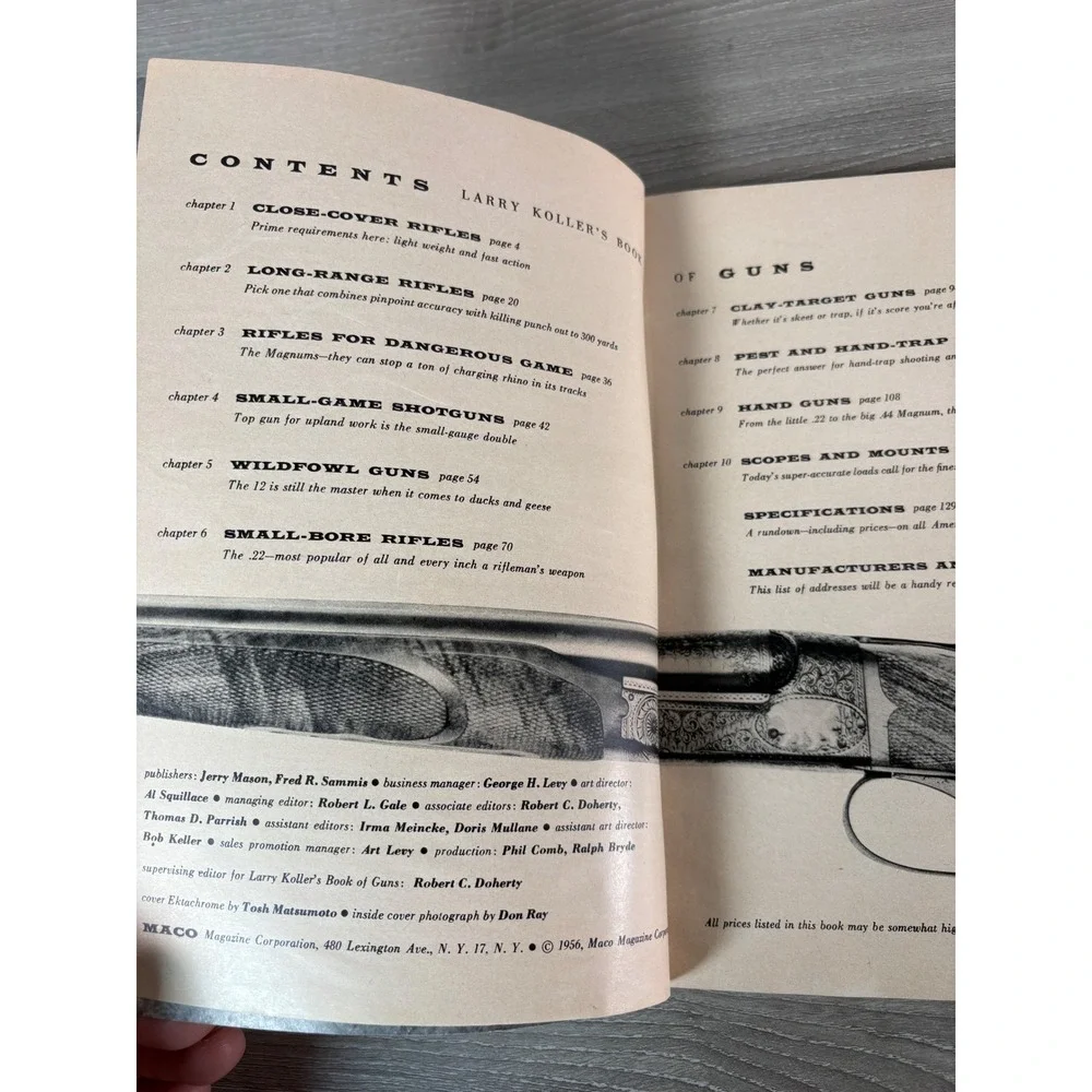 Larry Kollers Book Of Guns 1956 Vintage Firearms‎ Reference Guide